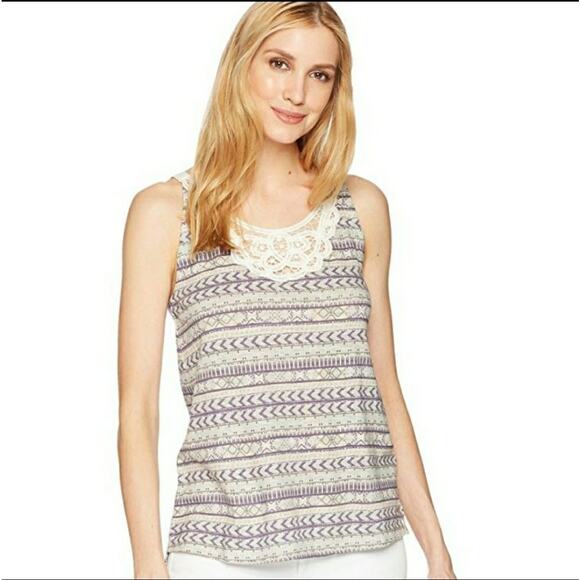 Woolrich Tank Top Tribal Print Lace Detail Size Small - Picture 1 of 12